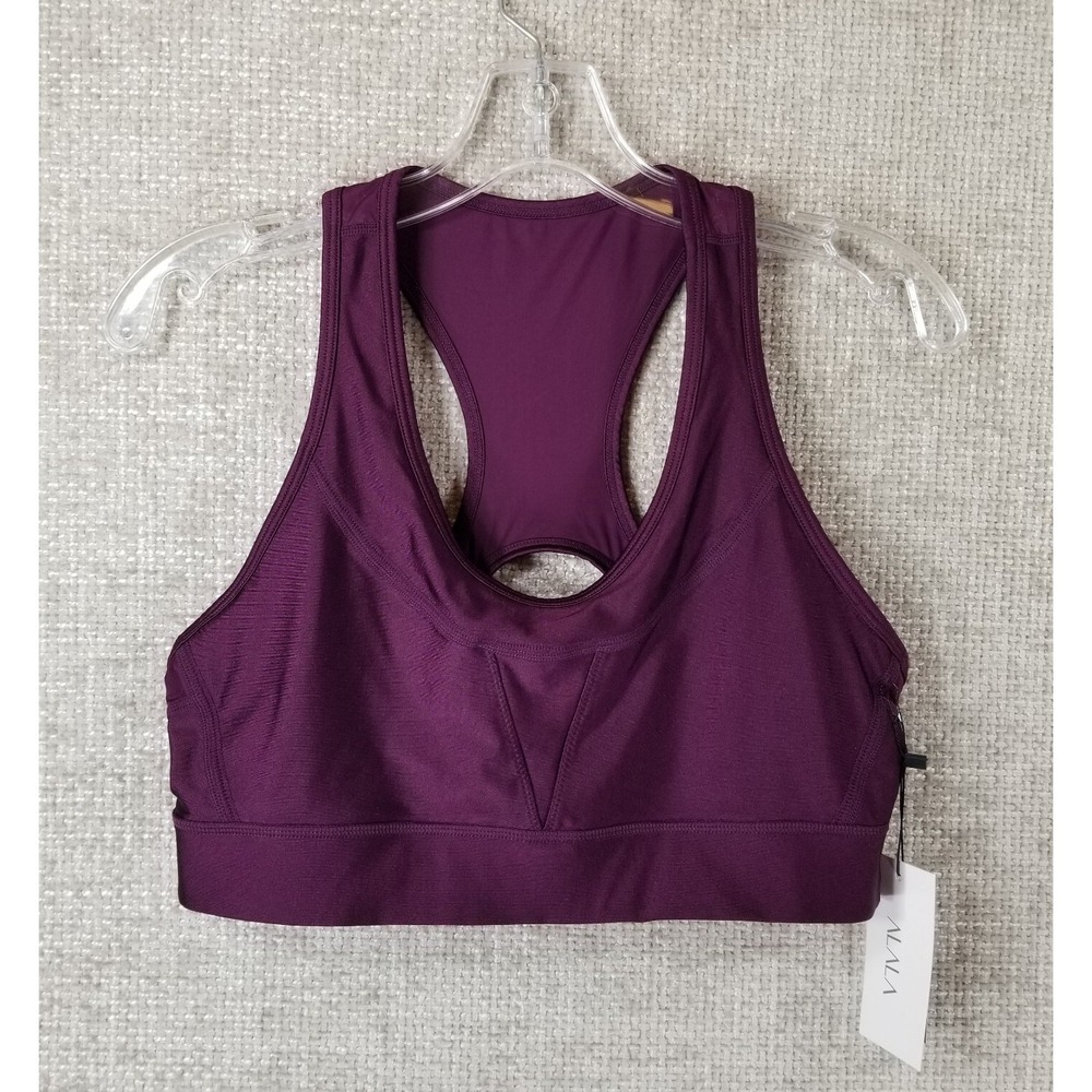 Alala Racerback Sports Bra Lightweight Wire & Pad Free Women's Large Wine NWT